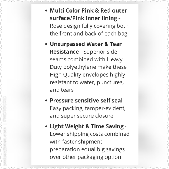 25 (10x13) Designer Mailers Roses Poly Mai… - Picture 5 of 5